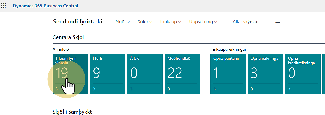 Fara í skjöl sem eru tilbúin til vinnslu